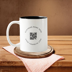 Svartvit Anpassningsbar - företag - QR-kodsökning Två-Tonad Mugg