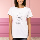 Svartvit Anpassningsbar Logotyp Business Professio T Shirt<br><div class="desc">Befordra ditt företag med den här moderna professionellen t-shirt med anpassningsbar logotyp,  elegant calligraphy namn & text. Lägg enkelt till dina uppgifter genom att klicka på alternativet "anpassa".</div>
