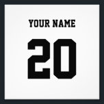 Svartvit Anpassningsbar nummer och Namn Fototryck<br><div class="desc">Detta är en produkt som är designad med ett specifikt nummer på den. Numret kan representera olika sak, t.ex. ett favoritnummer för idrottsmannen, ett speciellt datum eller år, ett turnummer eller ett födelsedagsnummer. Den här produkten är ofta populär bland sportfantaster, fitnessentusiaster och alla som vill visa ett visst nummer på...</div>