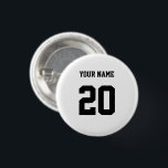 Svartvit Anpassningsbar nummer och Namn Knapp<br><div class="desc">Detta är en produkt som är designad med ett specifikt nummer på den. Numret kan representera olika sak, t.ex. ett favoritnummer för idrottsmannen, ett speciellt datum eller år, ett turnummer eller ett födelsedagsnummer. Den här produkten är ofta populär bland sportfantaster, fitnessentusiaster och alla som vill visa ett visst nummer på...</div>