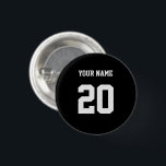 Svartvit Anpassningsbar nummer och Namn Knapp<br><div class="desc">Detta är en produkt som är designad med ett specifikt nummer på den. Numret kan representera olika sak, t.ex. ett favoritnummer för idrottsmannen, ett speciellt datum eller år, ett turnummer eller ett födelsedagsnummer. Den här produkten är ofta populär bland sportfantaster, fitnessentusiaster och alla som vill visa ett visst nummer på...</div>