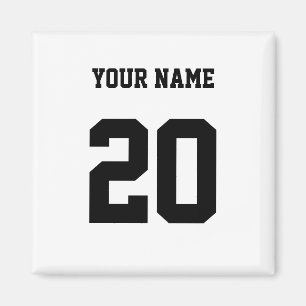 Svartvit Anpassningsbar nummer och Namn Magnet