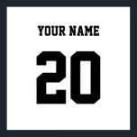 Svartvit Anpassningsbar nummer och Namn Poster<br><div class="desc">Detta är en produkt som är designad med ett specifikt nummer på den. Numret kan representera olika sak, t.ex. ett favoritnummer för idrottsmannen, ett speciellt datum eller år, ett turnummer eller ett födelsedagsnummer. Den här produkten är ofta populär bland sportfantaster, fitnessentusiaster och alla som vill visa ett visst nummer på...</div>