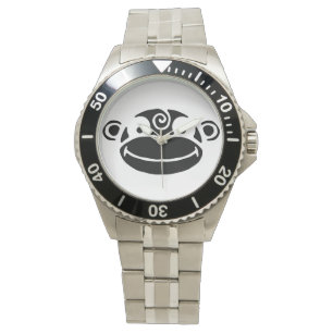 Svartvit apa armbandsur