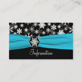 Svartvit, Aqua Snöflingor informationskort Tilläggskort