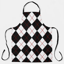 Svartvit argyle Allover Apron