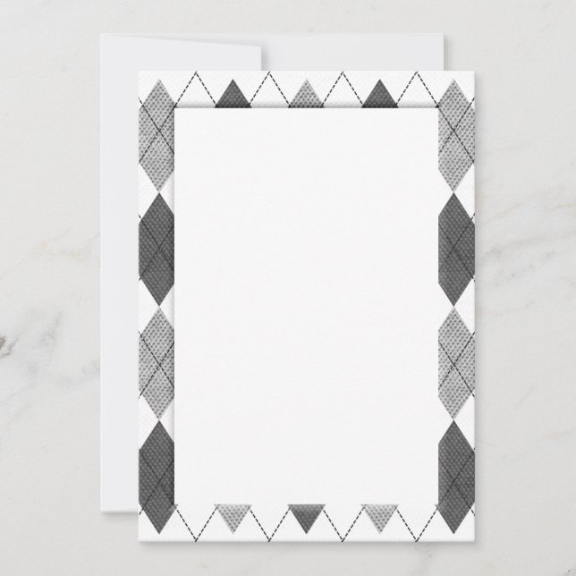 Svartvit argyle Mönster DIY Card Kort (Framsida)