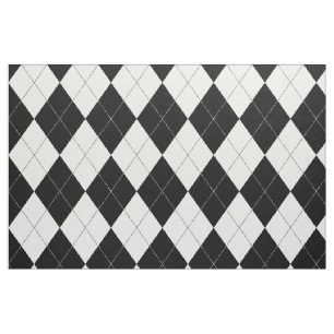 Svartvit Argyle Mönster Harlequin Tyg
