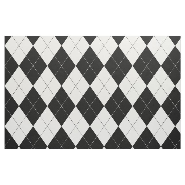 Svartvit Argyle Mönster Harlequin Tyg (Fat Quarter)