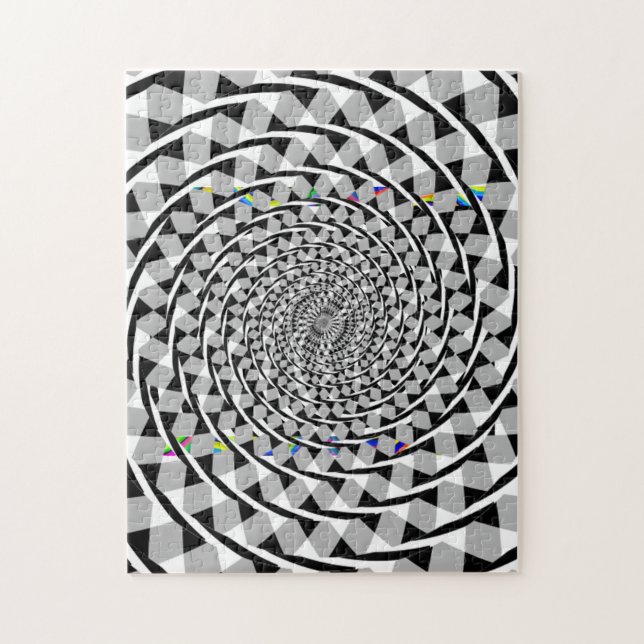 Svartvit argyle över timmarna Mönster Pussel (Vertikal)