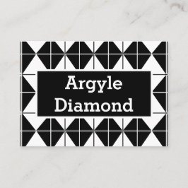 Svartvit argyle visitkort