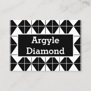 Svartvit argyle visitkort
