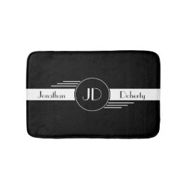 Svartvit art déco för Monogram Badrumsmatta