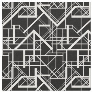 Svartvit art déco tyg
