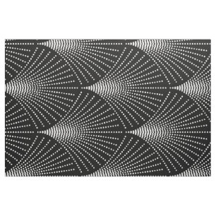 Svartvit ArtDeco Geometric Mönster Tyg