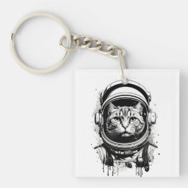 Svartvit astronaut-katt