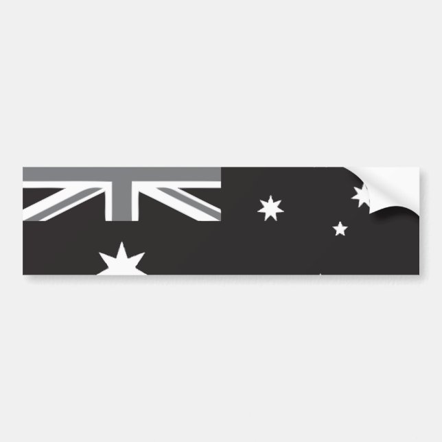 Svartvit australiensisk flagga bildekal (Framsidan)