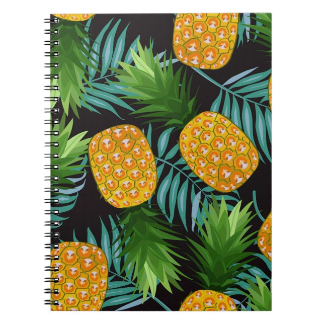 Svartvit av ananas Handflatan Anteckningsbok (Framsidan)