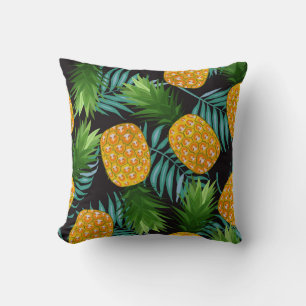Svartvit av ananas Handflatan Kudde