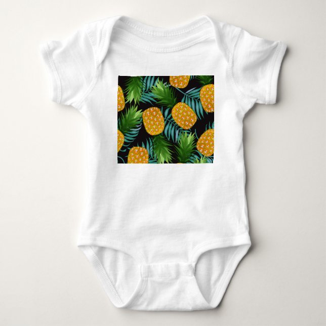 Svartvit av ananas Handflatan T Shirt (Framsida)