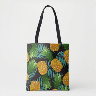 Svartvit av ananas Handflatan Tygkasse