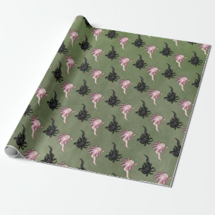 Svartvit Axolotls Art Presentpapper