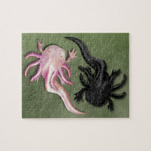 Svartvit Axolotls Art Pussel