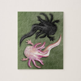 Svartvit Axolotls Art Pussel