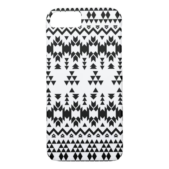 Svartvit aztec-geometrisk vektor mönster Case-Mate iPhone skal (Baksida)