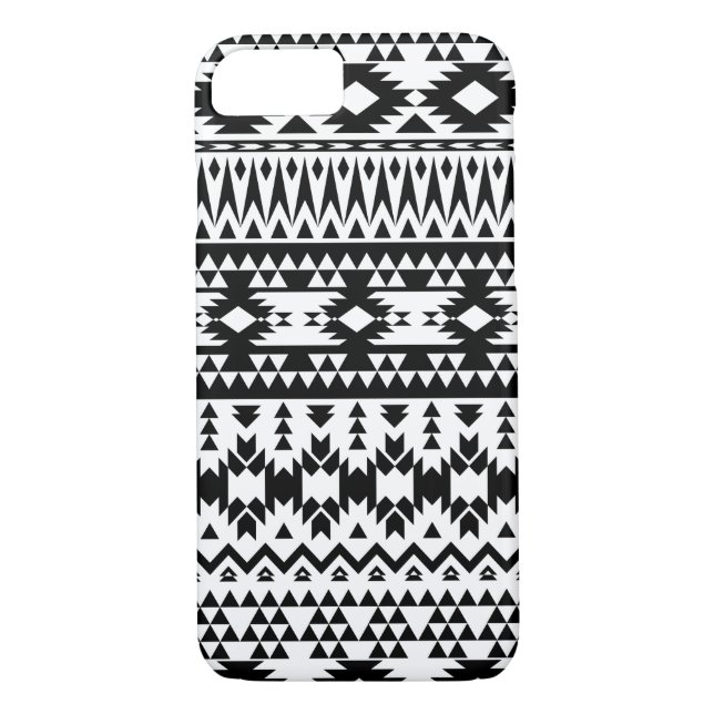 Svartvit aztec-geometrisk vektor mönster Case-Mate iPhone skal (Baksida)