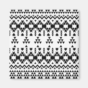 Svartvit aztec-geometrisk vektor mönster magnet