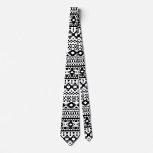 Svartvit aztec-geometrisk vektor mönster slips