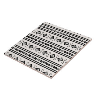 Svartvit aztec kakelplatta
