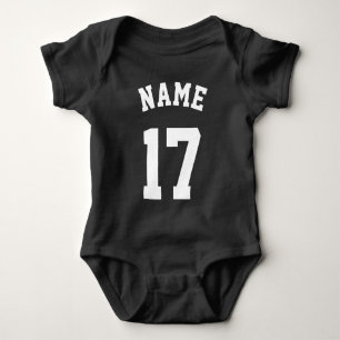 Svartvit Baby Idrottsdesign T-shirt