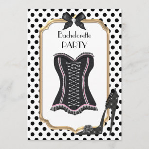 Svartvit Bachelorette-partiets inbjudan