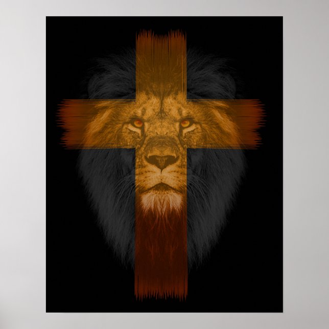 Svartvit bakgrund Kor/Lejon Poster (Framsidan)