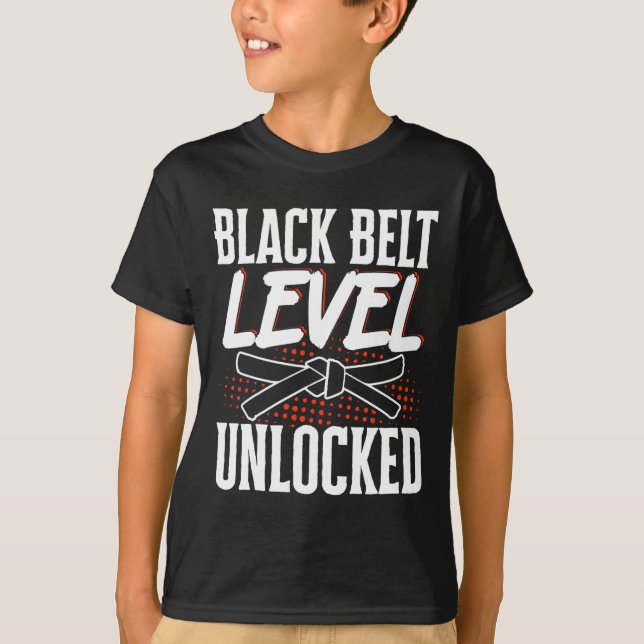 Svartvit Bälte-nivå olåst 2 T Shirt (Framsida)