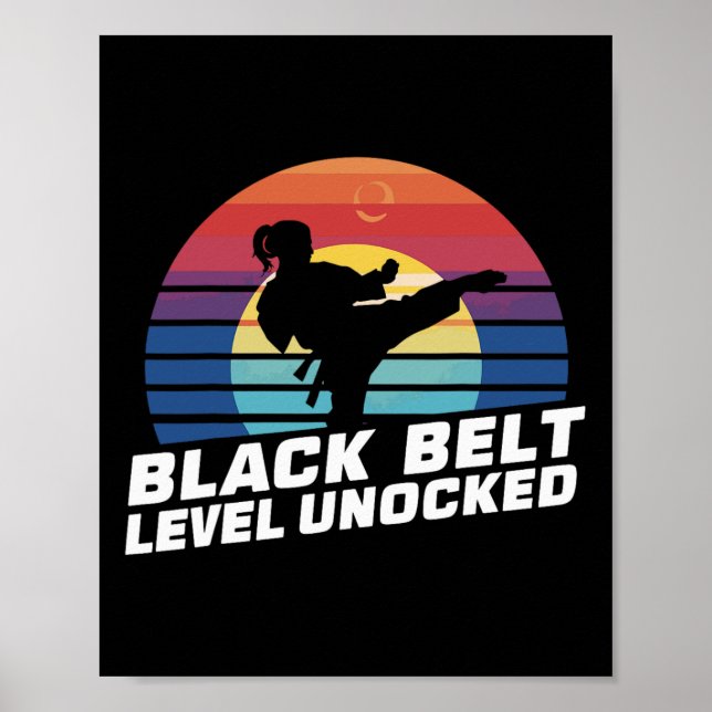 Svartvit Bälte-nivå olåst 5 Poster (Framsidan)