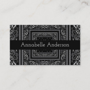 Svartvit Bandana personalize Visitkort