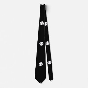 Svartvit baseball Motif Mönster Slips