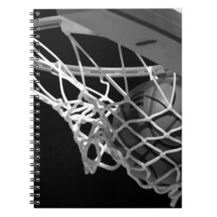 Svartvit basket anteckningsbok med spiral