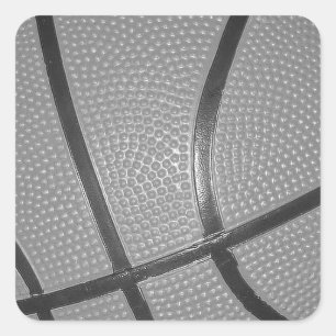 Svartvit basket fyrkantigt klistermärke