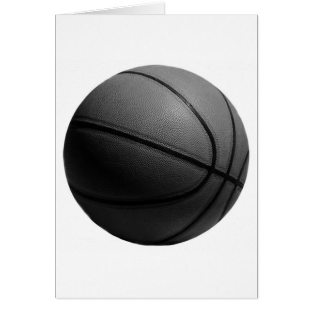Svartvit basket hälsningskort (Framsidan)
