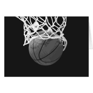 Svartvit basket hälsningskort