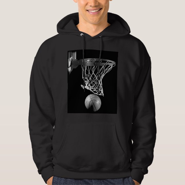 Svartvit basket hoodie (Framsida)