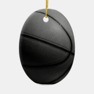 Svartvit basket julgransprydnad keramik