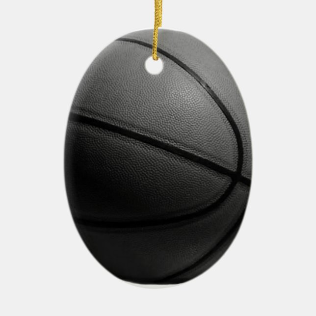 Svartvit basket julgransprydnad keramik (Framsidan)