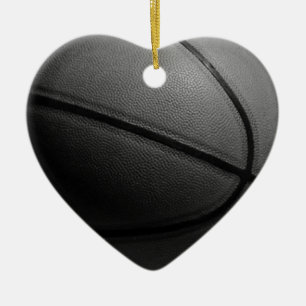 Svartvit basket julgransprydnad keramik