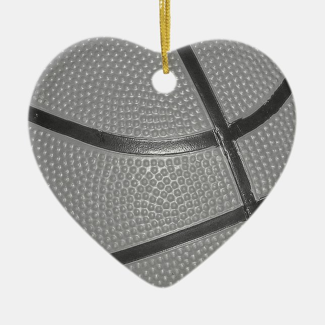 Svartvit basket julgransprydnad keramik (Framsidan)