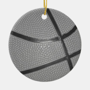 Svartvit basket julgransprydnad keramik